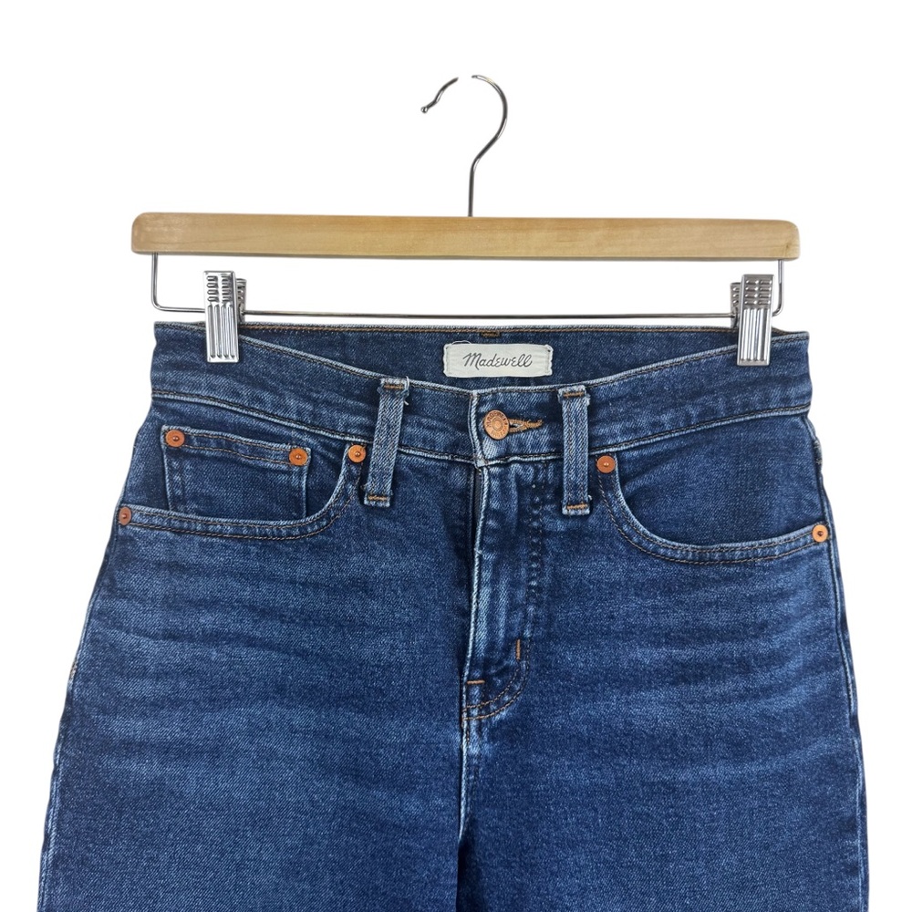 Madewell The Mom Jean High Waisted Dark Blue Jeans Sz 26P - Picture 7 of 10